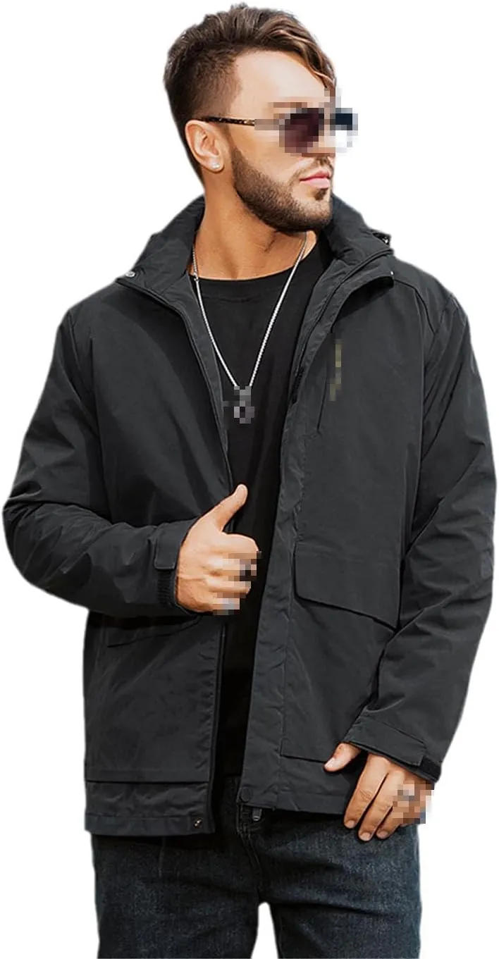 Dvbfufv Spring Autumn Men's Windbreaker Jacket Hooded Soft Coat Men Outdoor Hiking Windproof Waterproof Big Size Jackets