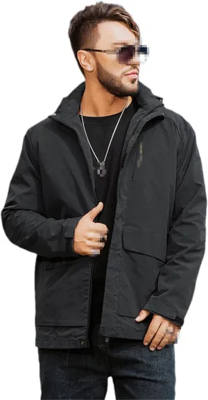 Dvbfufv Spring Autumn Men's Windbreaker Jacket Hooded Soft Coat Men Outdoor Hiking Windproof Waterproof Big Size Jackets