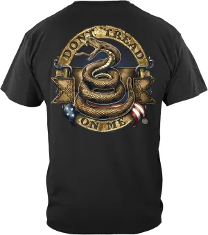 Erazor Bits 2nd Amendment Black T-Shirt, Patriotic, Don't Tread On Me, Unisex-Adults, Short Sleeve, Regular Fit