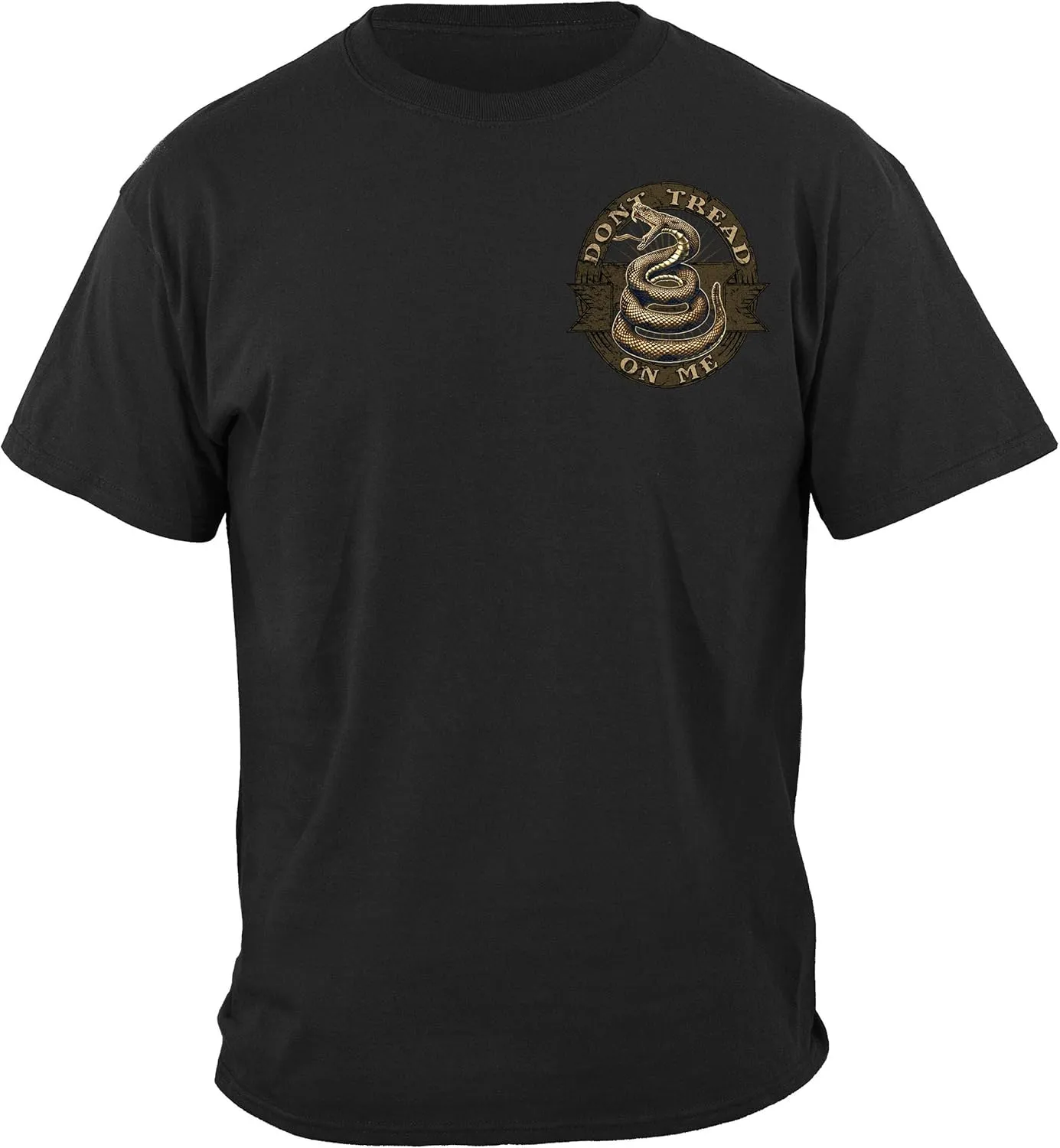 Erazor Bits 2nd Amendment Black T-Shirt, Patriotic, Don't Tread On Me, Unisex-Adults, Short Sleeve, Regular Fit