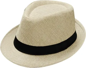 Fedora Hats for Men Women Vintage Short Brim Havana Jazz Floppy Sun Hat Cap Casual Jazz Cap