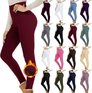 Fleece Lined Leggings Women Winter High Waisted Yoga Pants Workout Tummy Control Thick Thermal Warm Legging