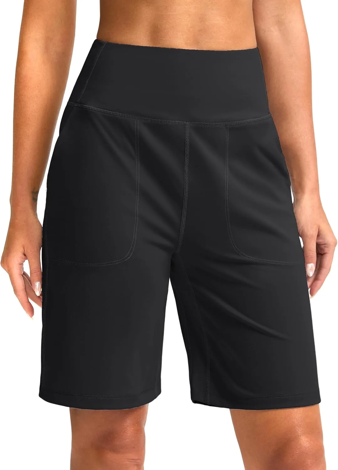 G Gradual Womens Shorts 9" Bermuda Shorts 2 Big Pockets High Waisted Long Knee Length Shorts for Yoga Athletic Workout Casual