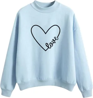 GIERIDUC Oversized Sweatshirt for Women Cute Graphic Crewneck Long Sleeve Casual Fleece Pullover Sweatshirts Loose Tops