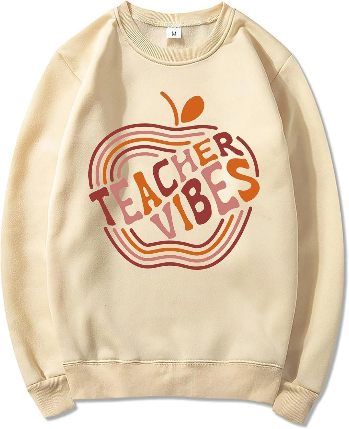 GIERIDUC Teacher Crewneck Sweatshirts for Women Womens Pullover Sweaters Long Sleeve Letter Graphic Sweater Collared Sweater