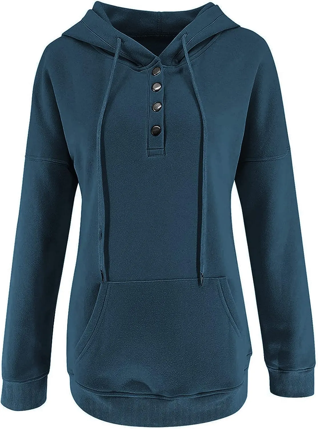 GIERIDUC Womens Sweatshirt Casual Lapel Collar Long Sleeve Henley Button V Neck Loose Pullover 2024 Trendy Fall Outfits Tops