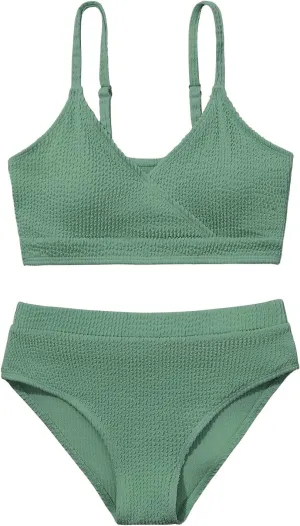 Girl's 2 Piece Swimsuit Solid Spaghetti Strap Bikini Sets Beach Bathing Suit Swimwear for Teen Girls