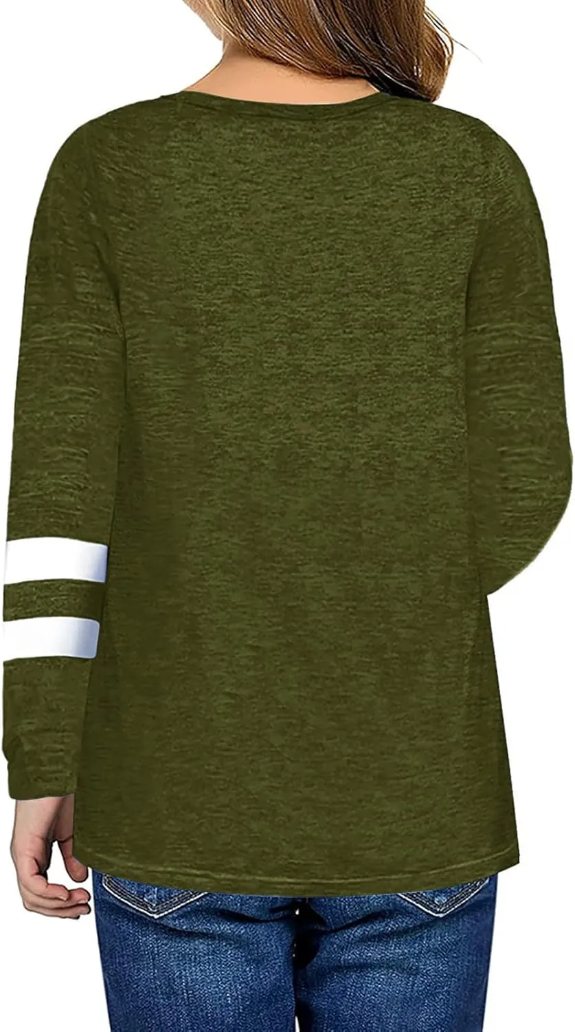Girls Long Sleeve Shirts Strip Crewneck Tunic Tops Pullover Sweatshirts Casual Loose Tunic Blouse Toddler Girl Clothes