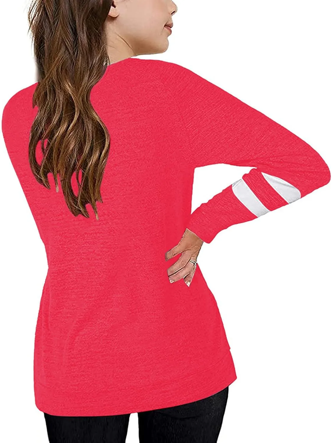 Girls Long Sleeve Shirts Strip Crewneck Tunic Tops Pullover Sweatshirts Casual Loose Tunic Blouse Toddler Girl Clothes