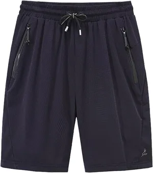Gym Shorts for Men Ice Slik Mesh Breathable Athletic Shorts Elastic Waist Loose Workout Big and Tall Running Apparel