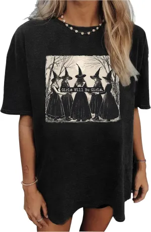 Halloween Oversized T Shirts for Women Cute Ghost Face Shirts Fall Pumpkin Spice Graphic Tshirts Casual Fitted Tees Tops