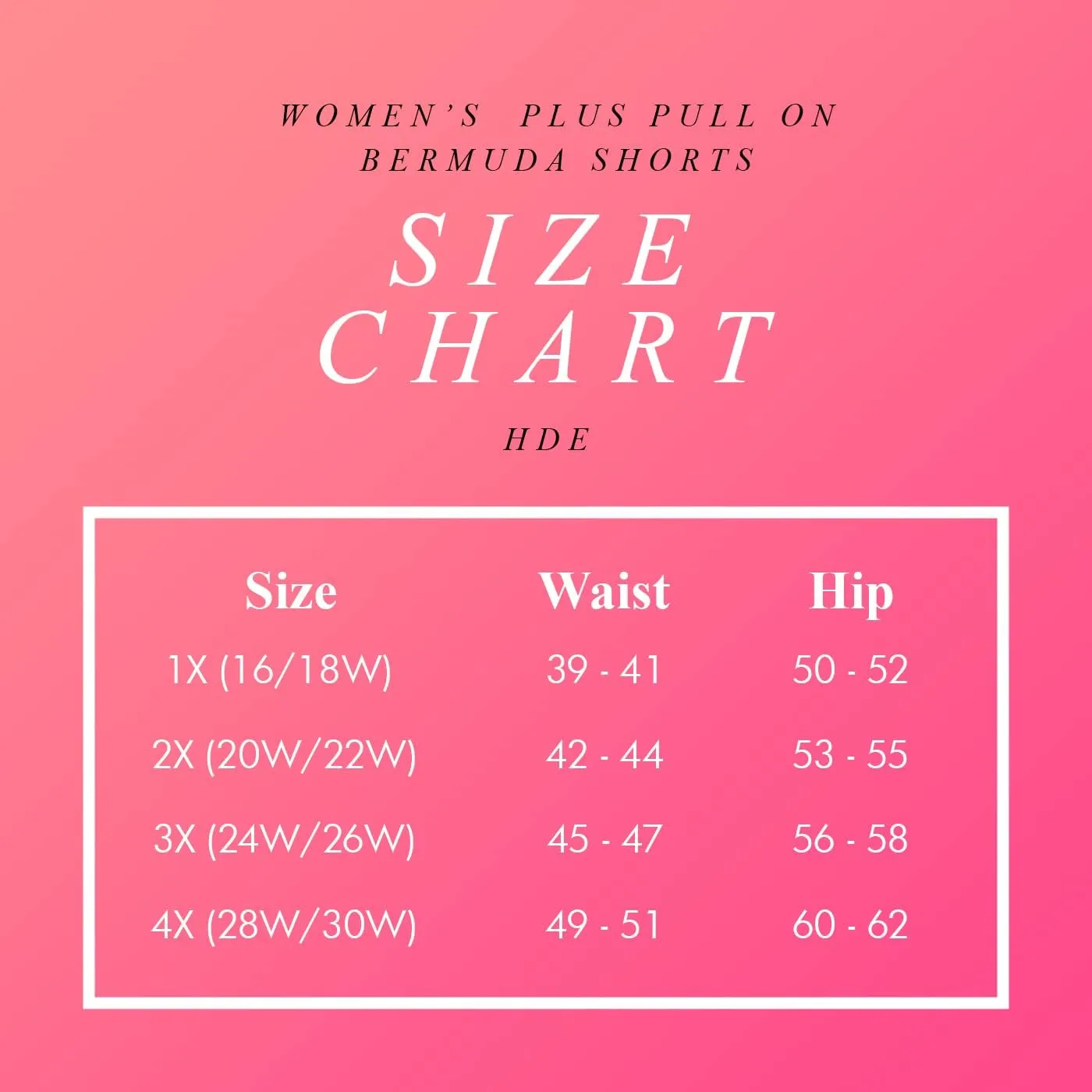 HDE Plus Size Bermuda Shorts Mid Rise 10" Inseam Pull On Shorts with Pockets