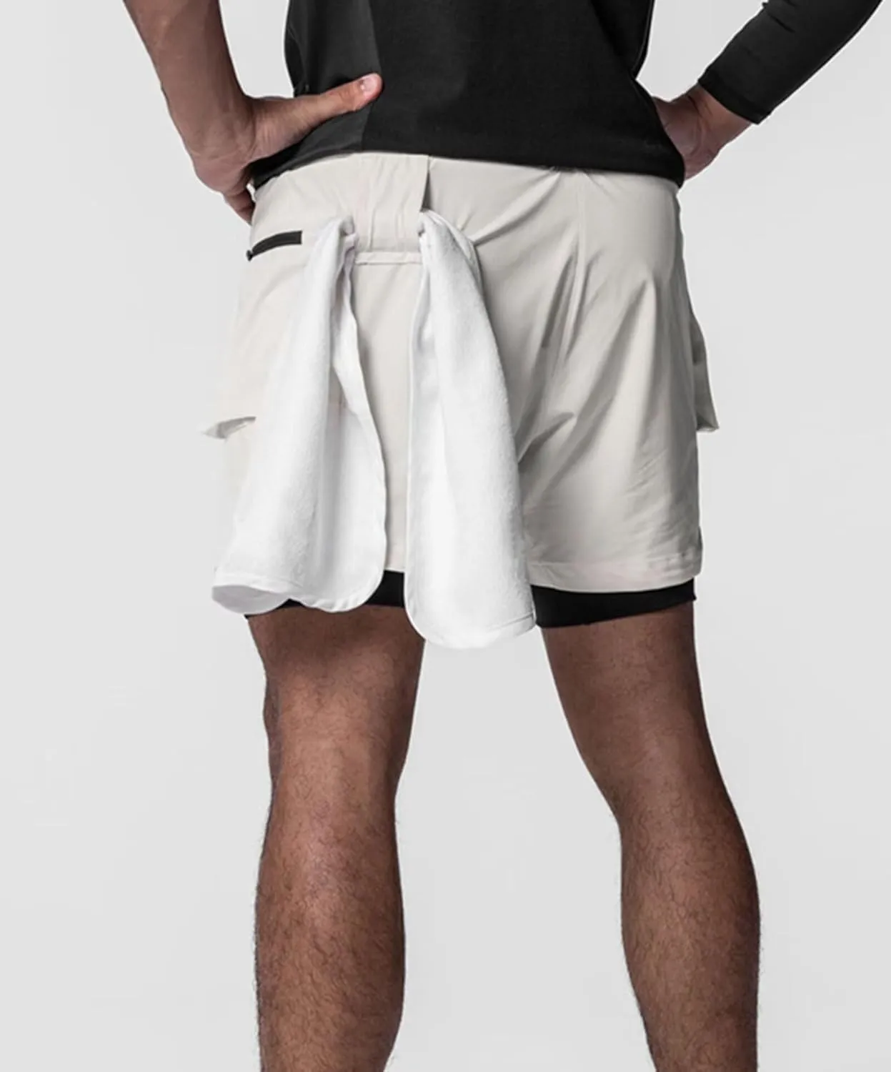 HNVAVQ Men's Casual Quick Dry Workout Running Gym Training Shorts with Pockets 2 in 1 Sports Shorts Compression Shorts