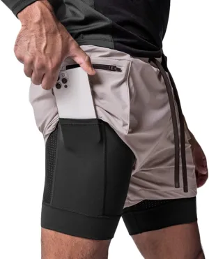 HNVAVQ Men's Casual Quick Dry Workout Running Gym Training Shorts with Pockets 2 in 1 Sports Shorts Compression Shorts