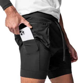 HNVAVQ Men's Casual Quick Dry Workout Running Gym Training Shorts with Pockets 2 in 1 Sports Shorts Compression Shorts