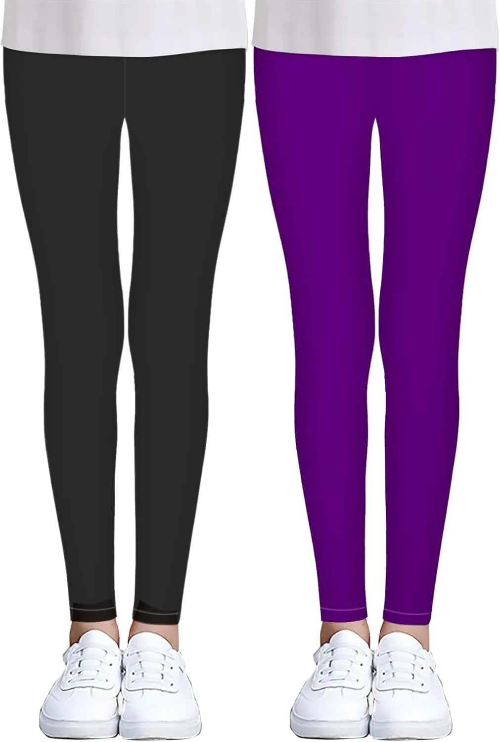 iLover Toddler Girls Cute Stretch Athletic Leggings Little Kids High Waisted Yoga Pants Ankle Length