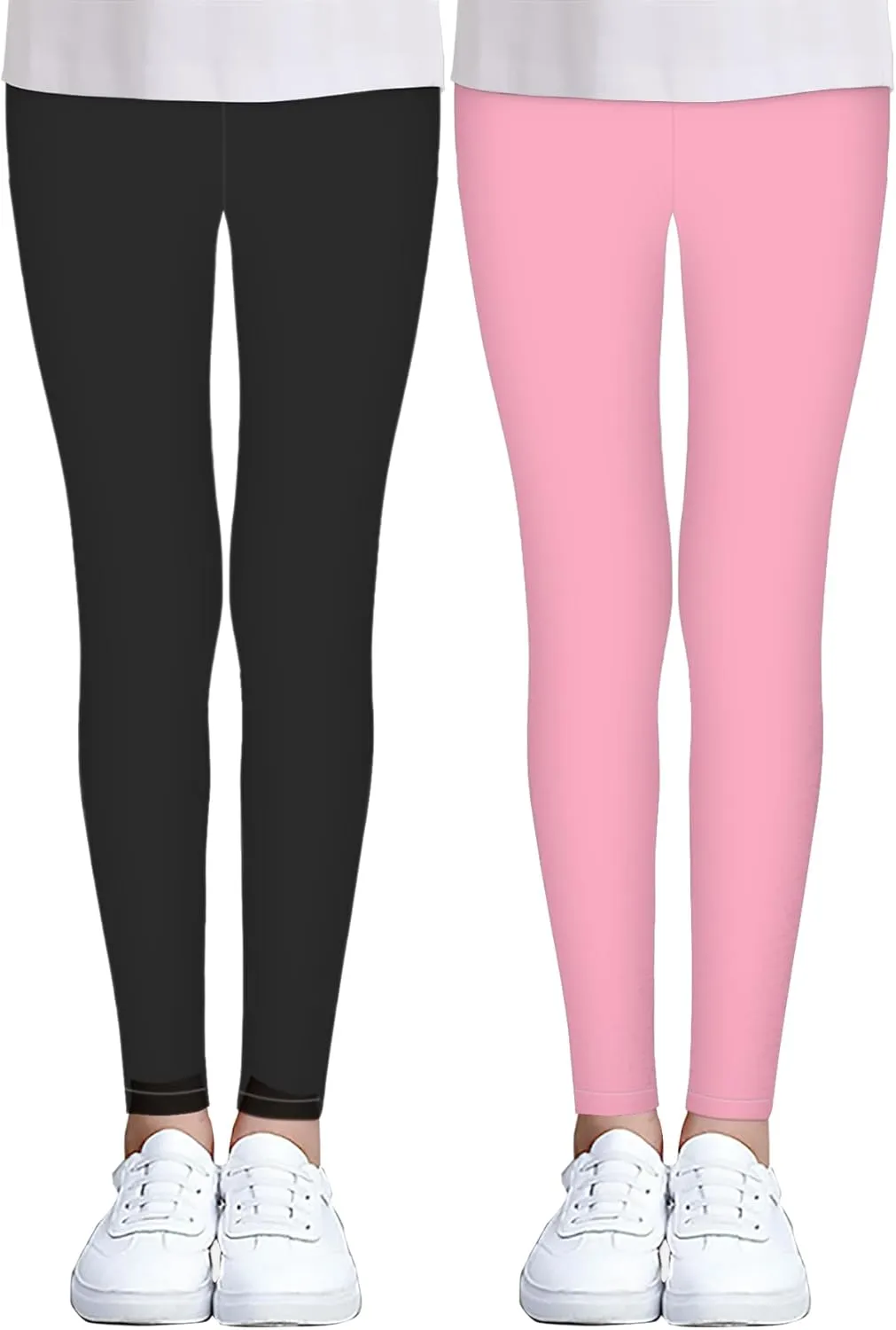 iLover Toddler Girls Cute Stretch Athletic Leggings Little Kids High Waisted Yoga Pants Ankle Length