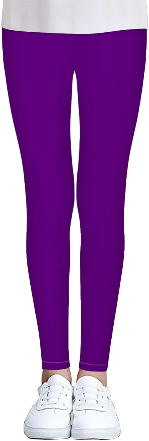 iLover Toddler Girls Cute Stretch Athletic Leggings Little Kids High Waisted Yoga Pants Ankle Length