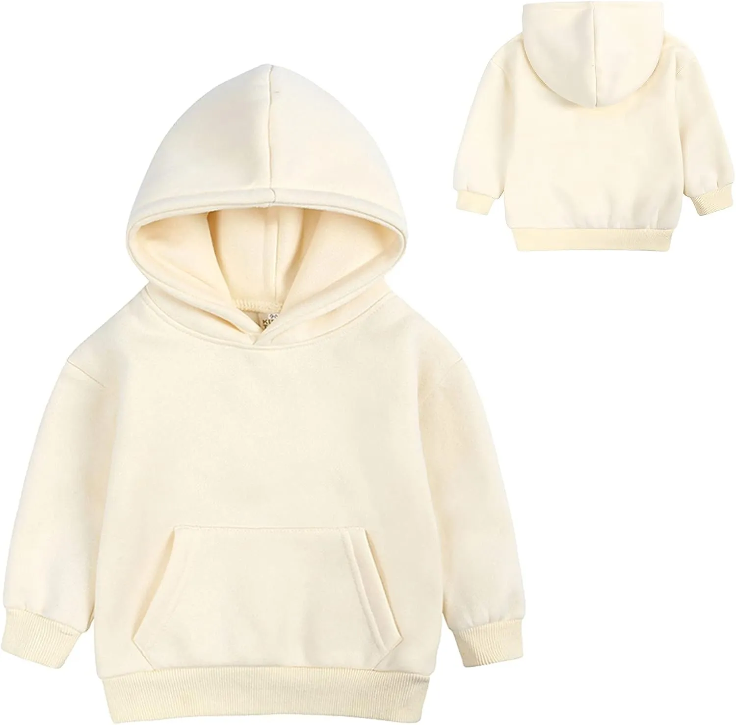 Kids Soft Brushed Fleece Hooded Sweatshirts Active Pullover Hoodie for Boy Girl Basic Solid Cotton Hoodie for Toddler