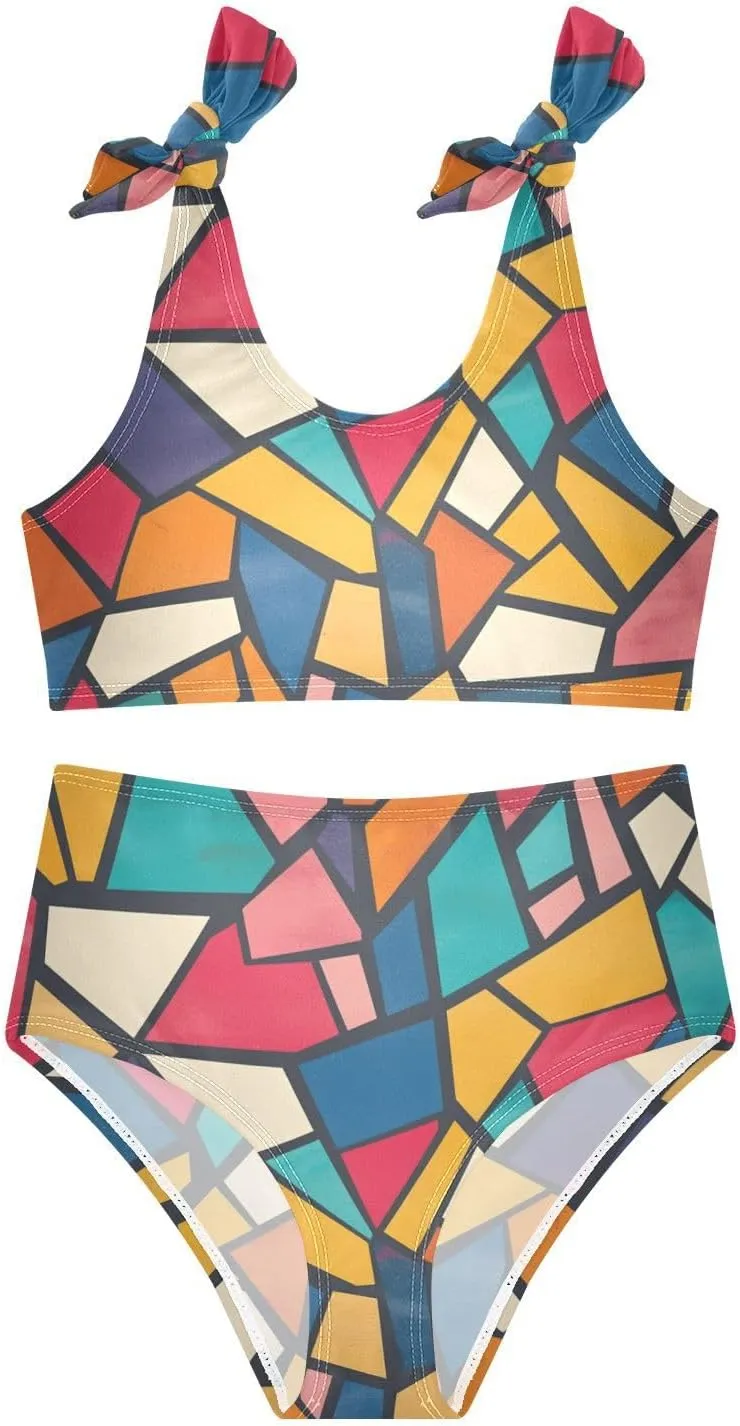 KLL Color Girl 2 Piecing Bikini Sets Beach Swimsuits Swimming Suits Cute Shoulder Strap