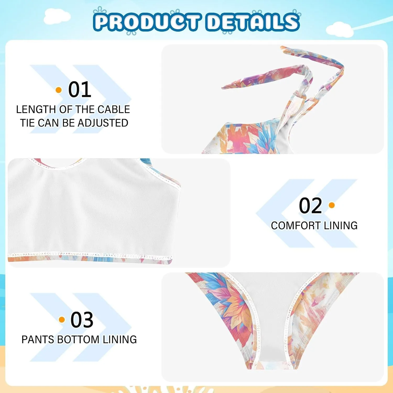 KLL Mandala Lattice Girls Two Piecing Bikini Set Beach Bathing Suit Swimming Suits Adjustable Shoulder Strap