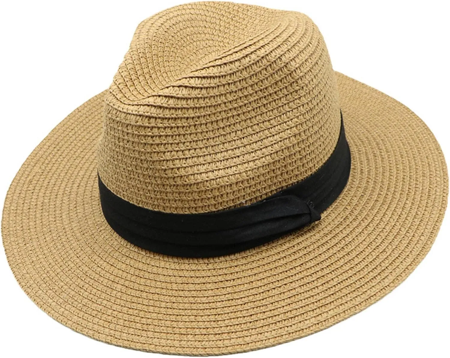 Ladies Sun Cap 2 Piece in Wide Brim Hats for Summer Sunshine Beach Trip Ivory and Brown for Women and (Khaki, One Size)