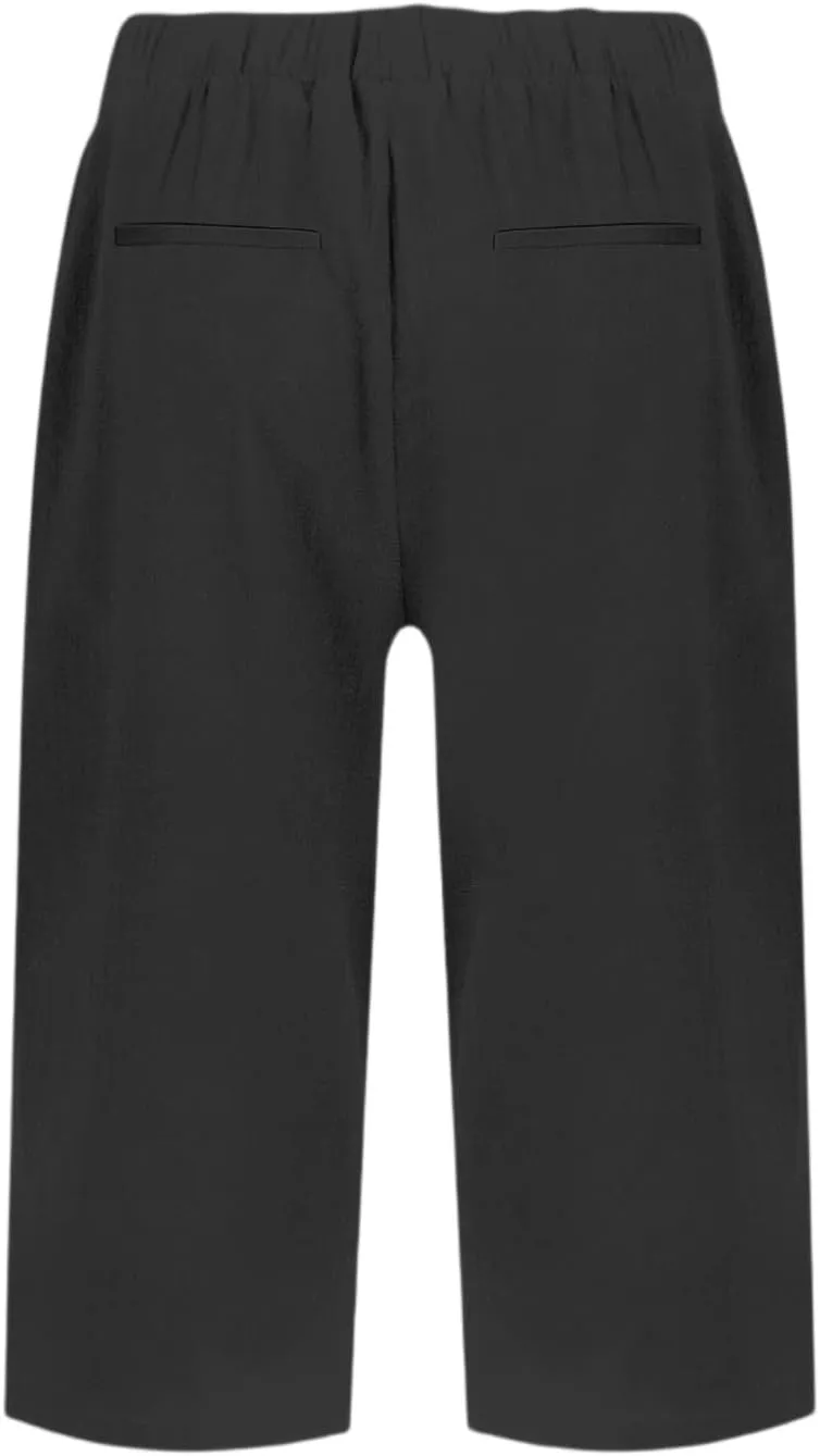 Linen Bermuda Shorts for Women Knee Length High Waisted Shorts 2025 Straight Leg Casual Summer Beach Pants with Pockets
