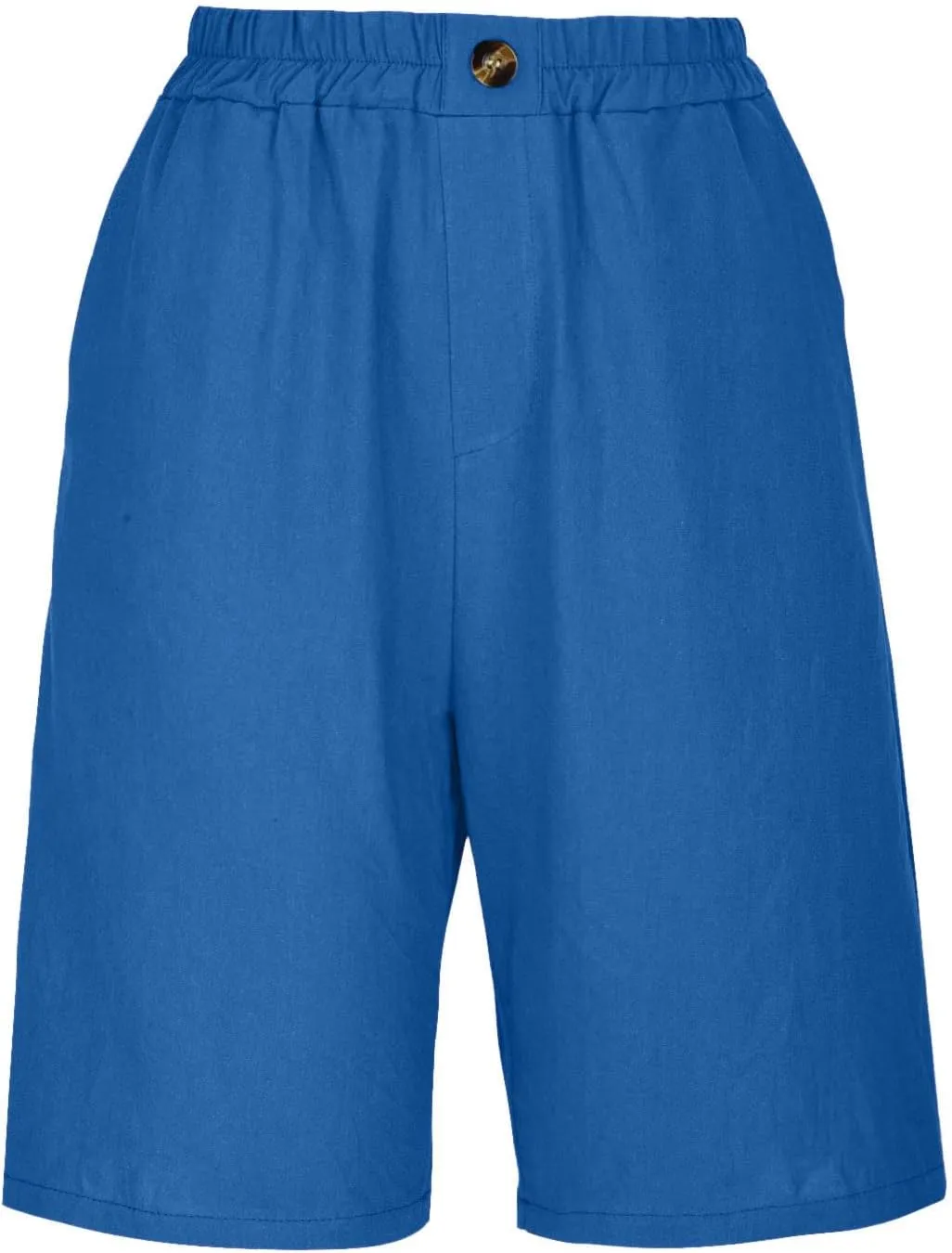Linen Shorts for Women High Waisted Bermuda Shorts Elastic Waist Summer Pants Wide Leg Short Pants with Pockets 2025