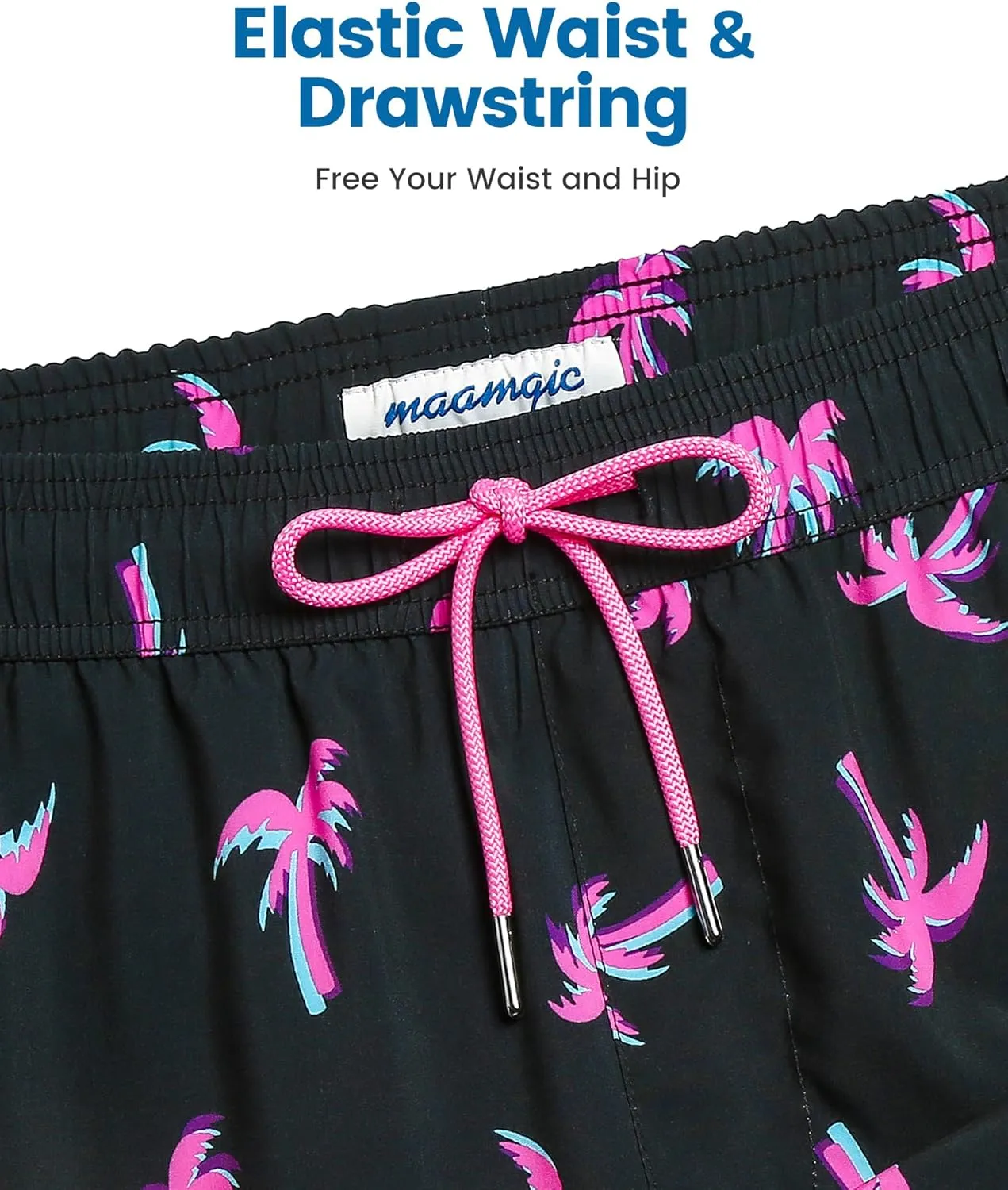 maamgic 2 in 1 Mens Swim Trunks 7 Inch Swim Shorts Swim Suits Board Shorts