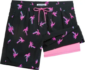 maamgic 2 in 1 Mens Swim Trunks 7 Inch Swim Shorts Swim Suits Board Shorts