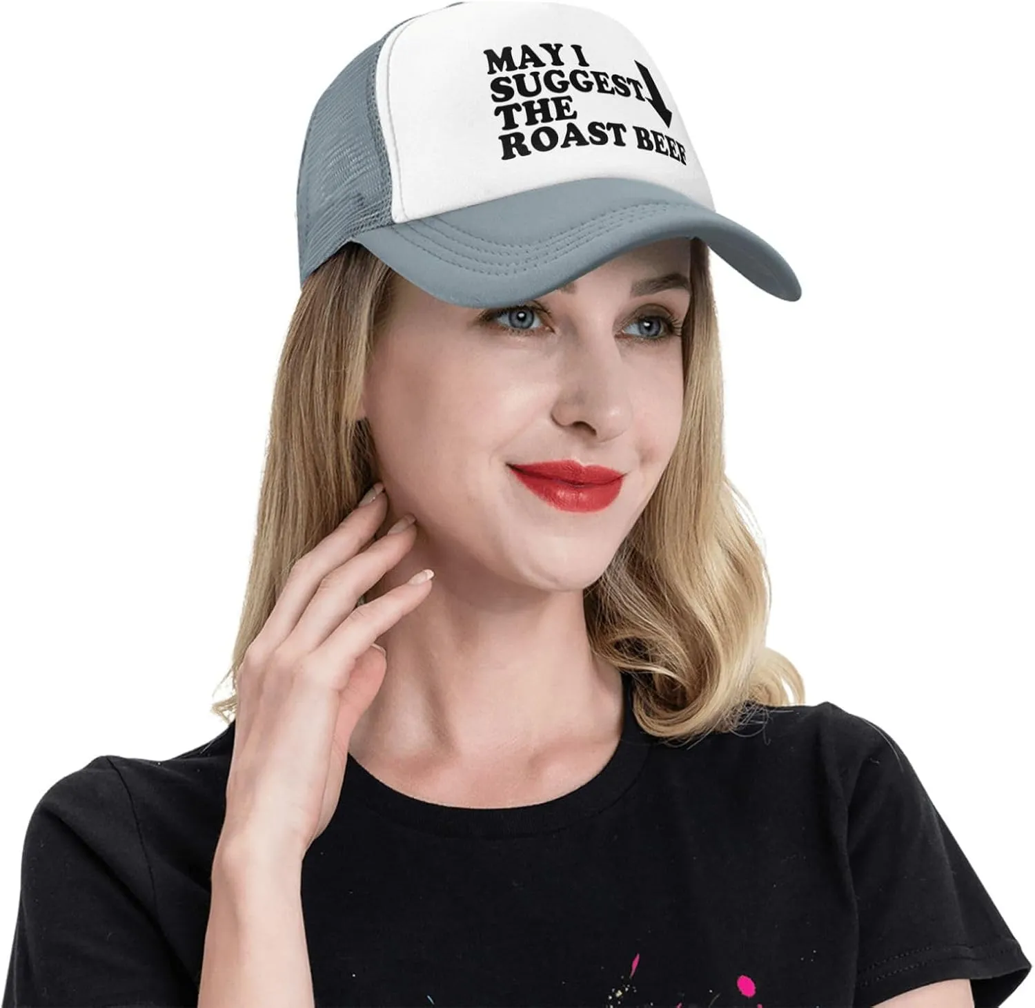 May I Suggest The Roast Beef Trucker Hat Funny Hats Men Women Adult Dirty Humor Vintage Snapback Baseball Cap