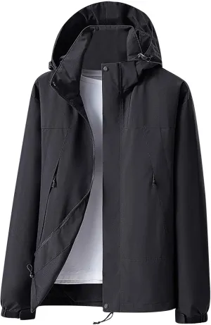 Men Outdoor Hooded Jackets Unisex Soft Shell Windbreaker Coats Casual Camping Hiking Mountain Windproof Jackets