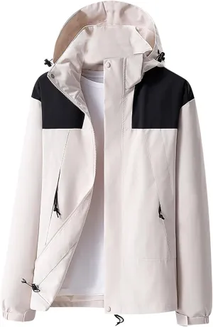 Men Outdoor Hooded Jackets Unisex Soft Shell Windbreaker Coats Casual Camping Hiking Mountain Windproof Jackets