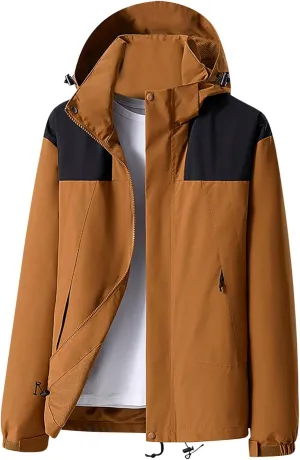 Men Outdoor Hooded Jackets Unisex Soft Shell Windbreaker Coats Casual Camping Hiking Mountain Windproof Jackets