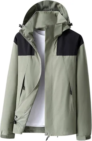 Men Outdoor Hooded Jackets Unisex Soft Shell Windbreaker Coats Casual Camping Hiking Mountain Windproof Jackets
