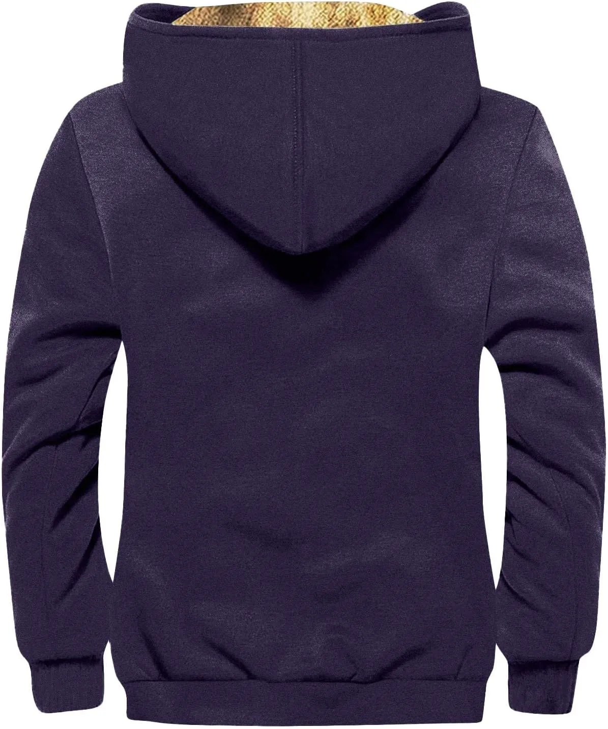 Men Zipper Hoodie Coat Thick Warm Winter Heavyweight Fleece Lined Jackets Sherpa Hooded Sweatshirt M-7XL