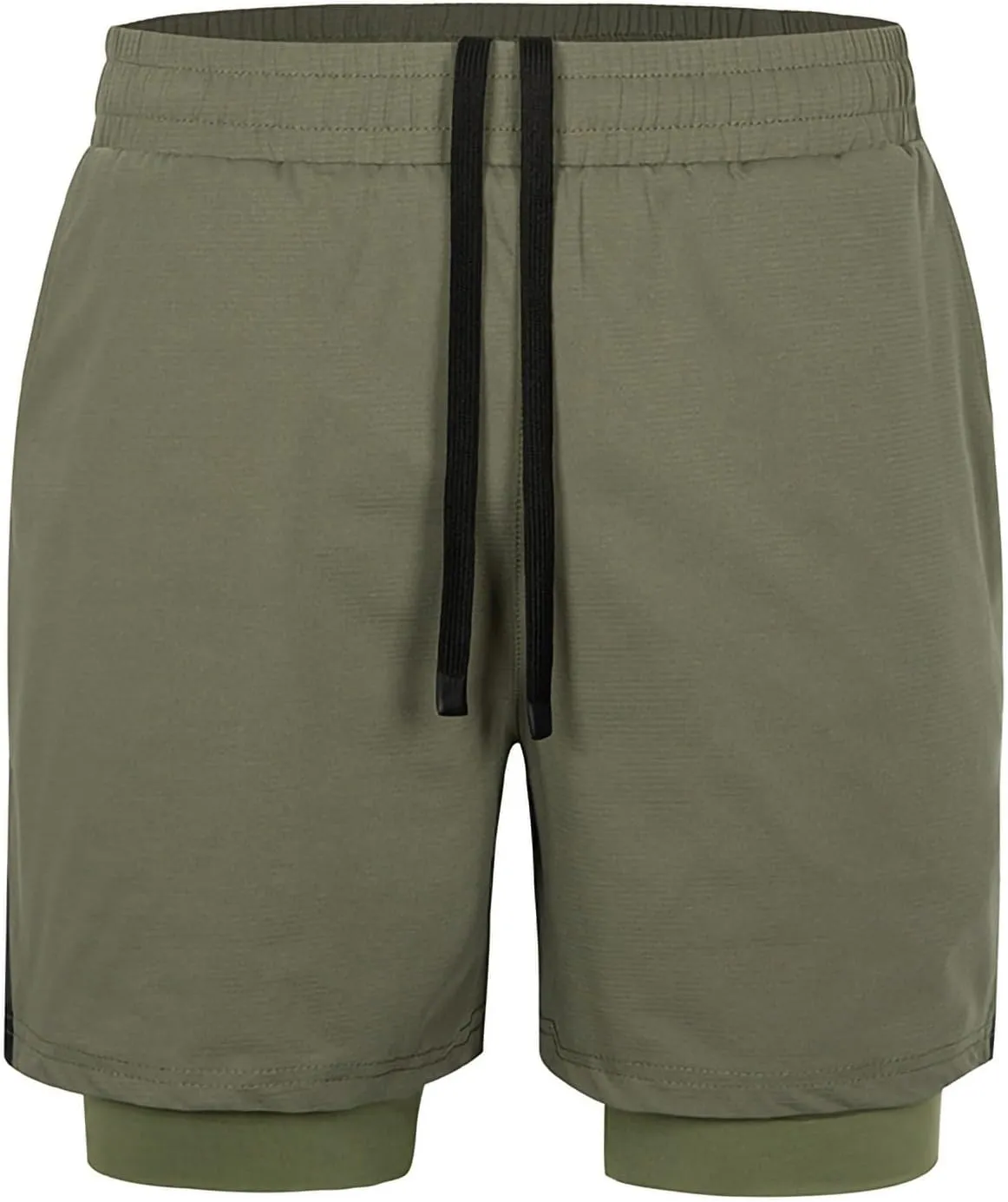 Men's 2 in 1 Running Shorts Summer Quick Dry Athletic Gym Workout Lightweight Casual Outdoor Trunks Activewear