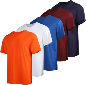 Men's Athletic Crew Neck Quick Dry T Shirts Active Moisture Wicking Gym Workout Short Sleeve Tee Shirt
