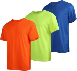 Men's Athletic Crew Neck Quick Dry T Shirts Active Moisture Wicking Gym Workout Short Sleeve Tee Shirt