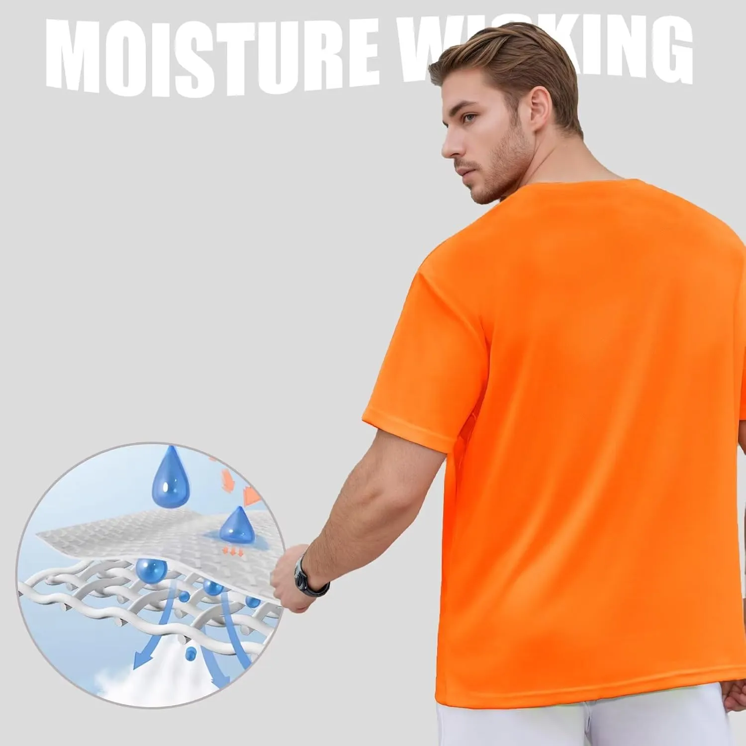 Men's Athletic Crew Neck Quick Dry T Shirts Active Moisture Wicking Gym Workout Short Sleeve Tee Shirt