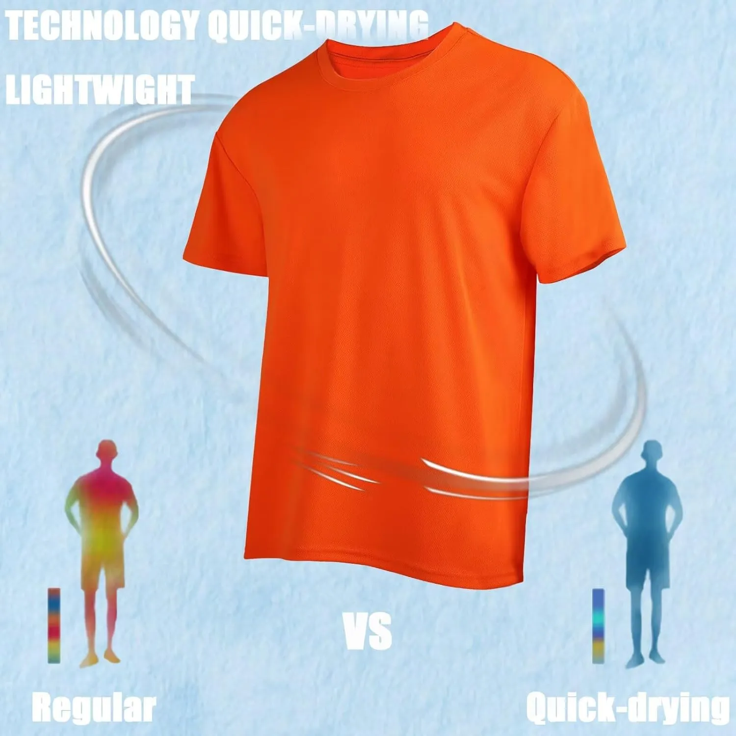 Men's Athletic Crew Neck Quick Dry T Shirts Active Moisture Wicking Gym Workout Short Sleeve Tee Shirt