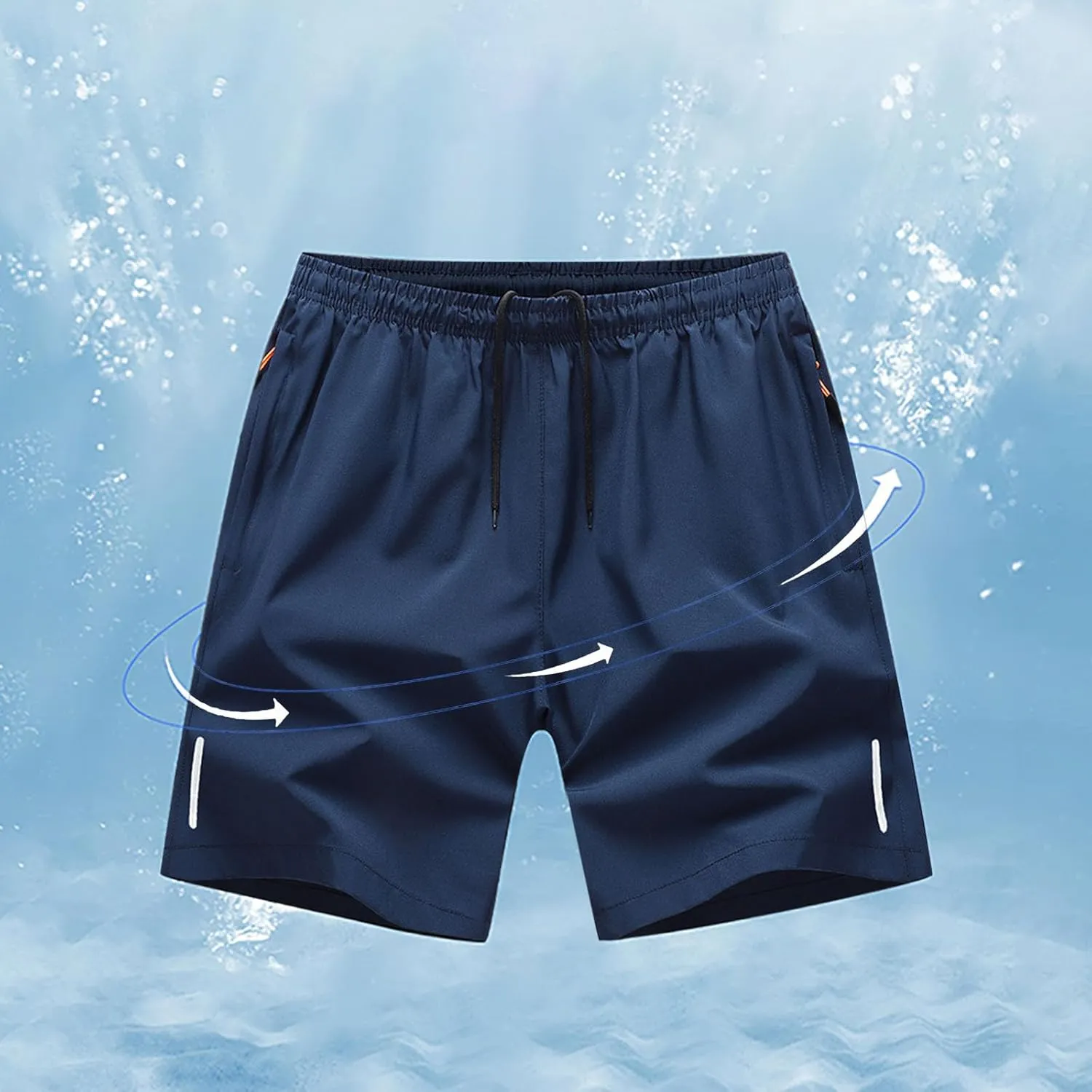 Mens Athletic Workout Shorts with Zipper Pockets Quick Dry Basketball Running Lightweight Breathable Shorts Plus Size