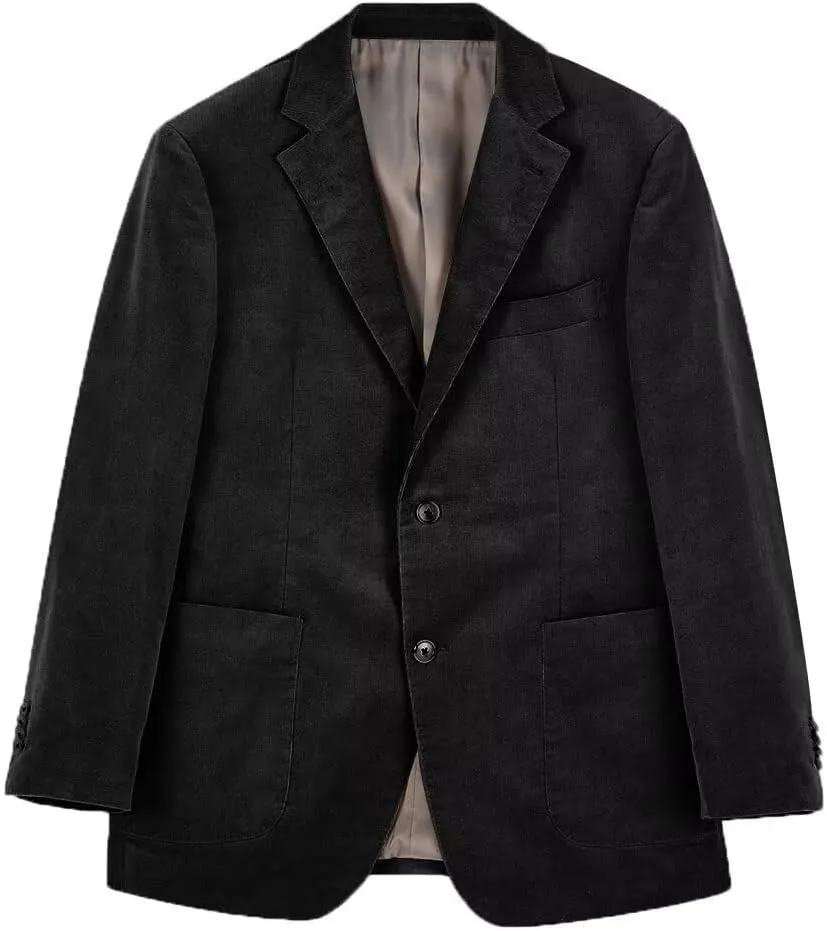 Mens Blazer Peak Lapel Suit Jacket Tweed Herringbone Sports Jackets for Men Slim Fit Business Casual Sports Coat