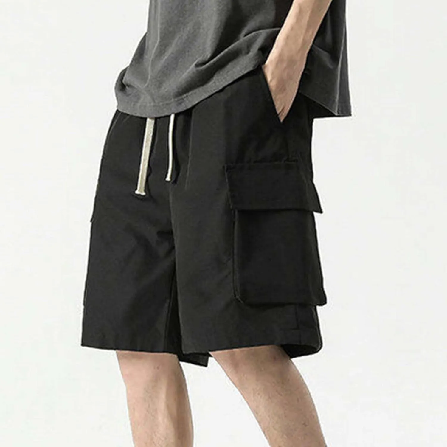 Men's Cargo Shorts Quick Dry with Pockets Elastic Atletic Running Gym Workout Lightweight Trunks Hiking Activewear