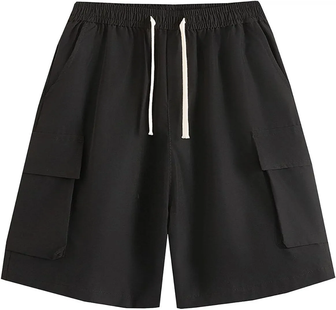 Men's Cargo Shorts Quick Dry with Pockets Elastic Atletic Running Gym Workout Lightweight Trunks Hiking Activewear