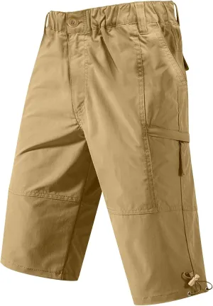 Men's Cargo Shorts with Zipper Pockets Quick Dry Athletic Plus Size Running Gym Active Workout Lightweight Trunks