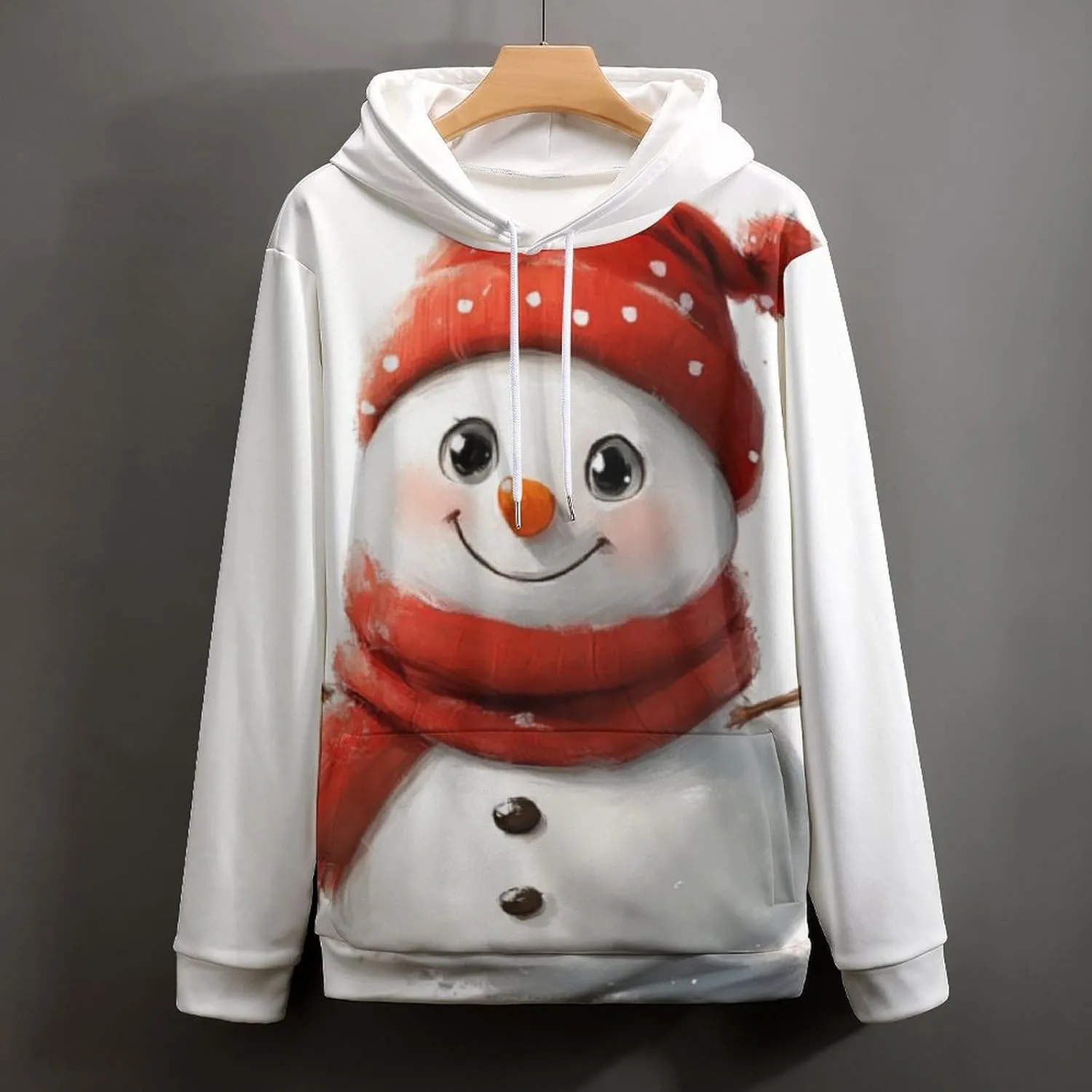 Mens Christmas Oversized Pullover Hoodies Fashion Western Xmas Graphic Long Sleeve Sweatshirt with Kangaroo Pocket