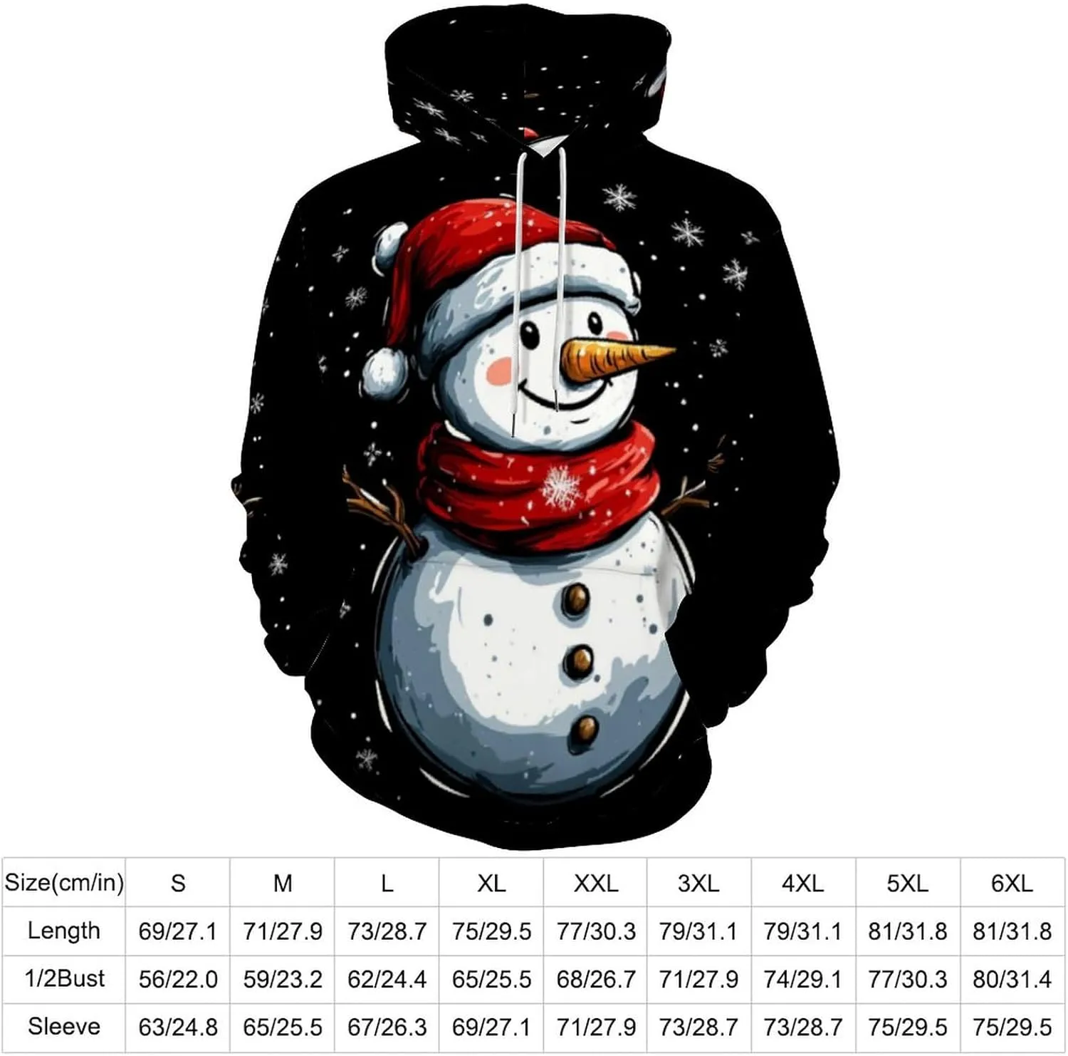 Mens Christmas Oversized Pullover Hoodies Fashion Western Xmas Graphic Long Sleeve Sweatshirt with Kangaroo Pocket