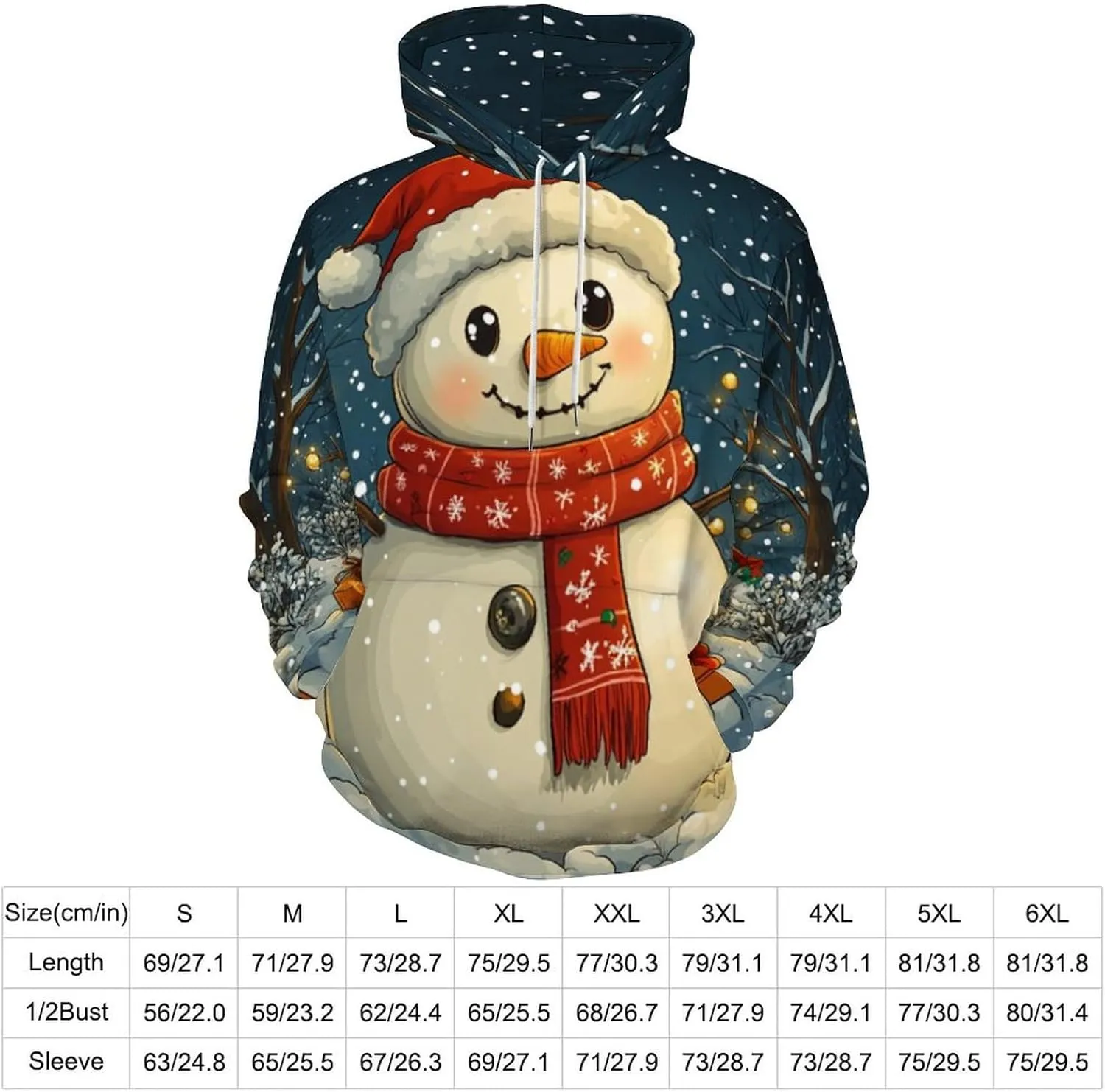 Mens Christmas Oversized Pullover Hoodies Fashion Western Xmas Graphic Long Sleeve Sweatshirt with Kangaroo Pocket