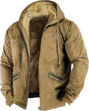 Men'S Fleece Jackets & Coats Heated Casual Camouflage Sports Sweatshirt Long Sleeve Zipper Hooded Jacket Coat